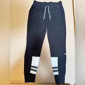 Black and White Joggers with Striped Detail